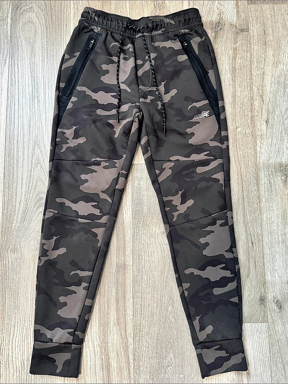 American Eagle Men's Camo Track Joggers in Black & Brown Size XS